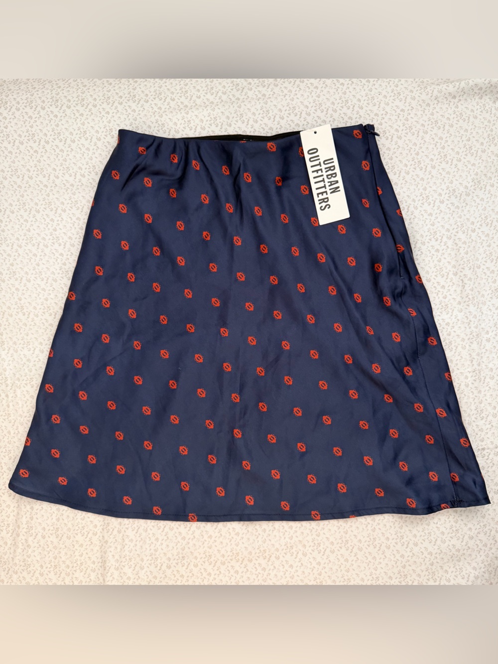 Urban Outfitters Navy Blue Skirt with Red Dot Motif